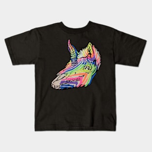 Rainbow Zebra Skull Kids T-Shirt